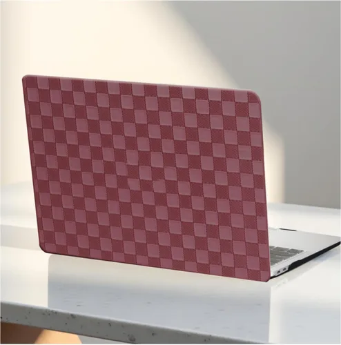Vista 10 de Funda compatible con MacBook Air de 13 pulgadas (versión 2010-2017). Modelos: A1466 / A1369, funda rígida de piel crema texturizada a cuadros, sin