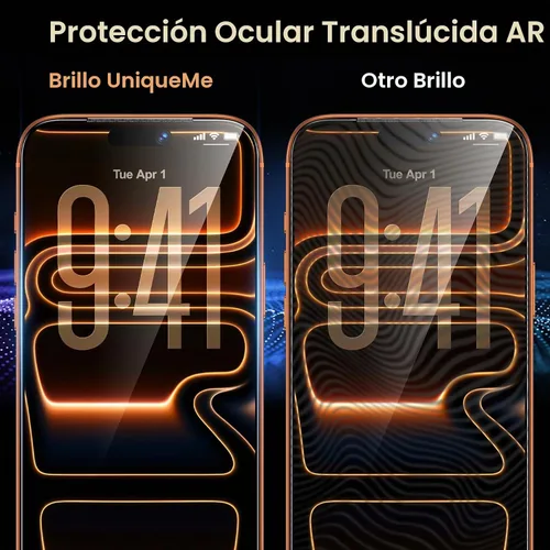 Vista 7 de UniqueMe Protector de pantalla de privacidad de 360° para iPhone 17 Pro 360°-negro