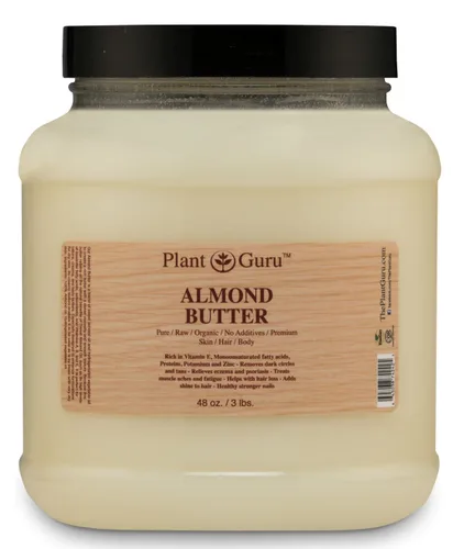 Vista 6 de Mantequilla corporal de almendras 4 onzas, 100% pura, cruda, fresca, natural, prensada en frío. Crema hidratante para piel, cabello, uñas