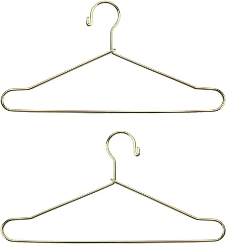 Vista 5 de JANOU 10pcs linda casa de muñecas ropa colgar en miniatura alambre ropa soporte (dorado)
