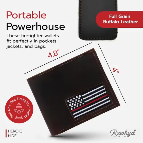 Vista 3 de RAW HYD Carteras de línea de servicio, Línea Roja Bi-fold, Línea Roja Bifold