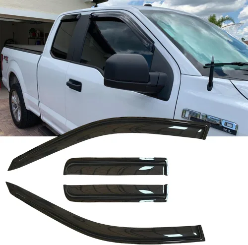 Vista 2 de Original 4 piezas de protector solar para ventanas, juego de protectores contra la lluvia para montaje exterior, bonitos visores laterales