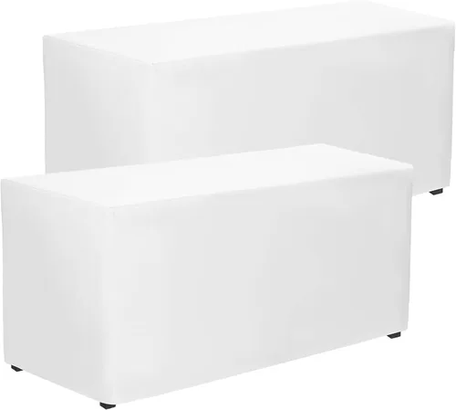 Vista 20 de PLOYMONO - Juego de 2 manteles ajustables, mantel de longitud hasta el suelo para mesa rectangular de 4 pies (122x61 cm) de poliéster, ideal