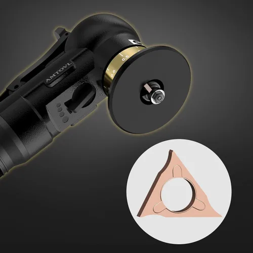 Vista 6 de AMTOVL 10 cabezales de corte triangulares en ángulo R para máquina de biselado neumática, insertos de torneado de carburo para mini chaflán de aire
