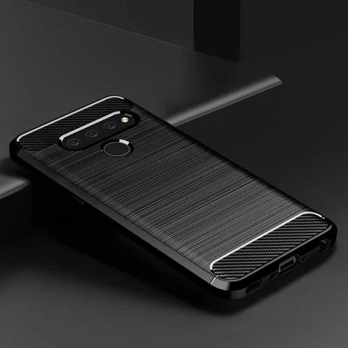 Vista 2 de Asuwish Funda de teléfono para LG V50 ThinQ con protector de pantalla de vidrio templado y accesorios para celda, delgada y suave, goma de silicona