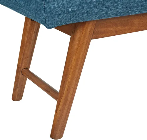 Vista 6 de Amazon Basics - Banco moderno tapizado con botones capitoné Haraden, azul, 16 x 44 x 17 pulgadas