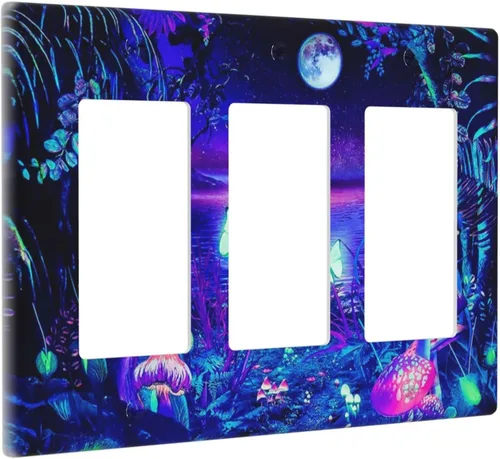 Vista 208 de Pintura al óleo de flores abstractas de 1 cuadrilla de interruptor de luz dúplex individual cubierta de salida placa de pared decorativa Placa