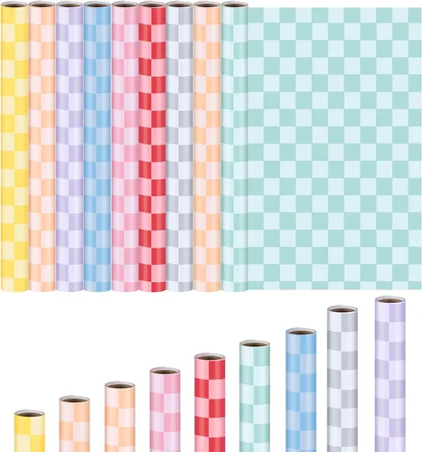 Vista 8 de PerKoop Paquete de 9 rollos de papel para tablón de anuncios arcoíris de 4 x 12 pies, resistente a la decoloración, colorido, para aula, proyectos