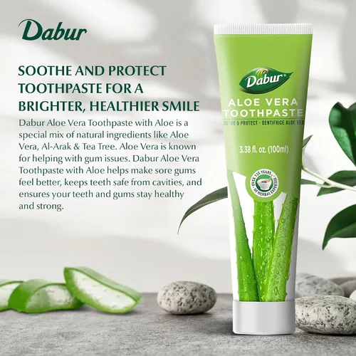 Vista 2 de Dabur Pasta de Dientes Herbal - Cuidado Bucal con Fórmula Completamente Natural y Sin Flúor y Pasta de Dientes Saludable Bliss - Brillo Infundido
