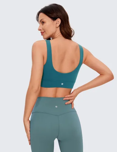 Vista 2 de CRZ YOGA Butterluxe - Brasier deportivo con espalda en U para mujer, cuello redondo, acolchado, de bajo impacto, para yoga, entrenamiento