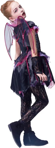 Vista 5 de IKALI - Disfraz elegante de vampiro para niña, vestido de princesa para Halloween