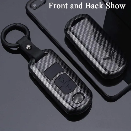 Vista 3 de SANRILY 1 funda de llavero ABS para Mazda CX-5 CX-3 2017 3 6 CX-7 CX-9 MX-5 Miata para Scion IA para Fiat 124 Spider para Toyota Yaris IA llavero