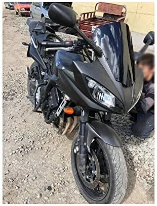 Vista 4 de Parabrisas de motocicleta compatible con FZ6 S2 600 2007 2008 2009 2010 compatible con Fazer FZ-6 FZ 6 deflectores de alerón parabrisas, humo iridio