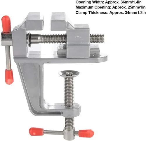 Vista 5 de Mini tornillo de banco de mesa, Mini abrazadera de mesa de joyero, Mini abrazadera de mesa Vice de banco pequeño, Soporte de banco de trabajo
