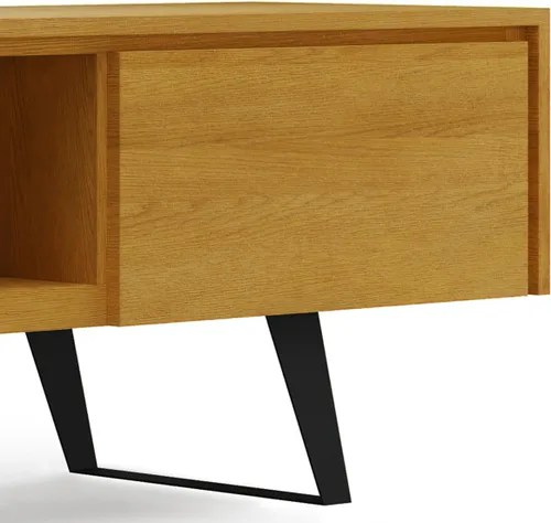 Vista 6 de SIMPLIHOME Lowry - Soporte para TV, consola de madera maciza de mango de 72 pulgadas de ancho en chapa de roble, moderno centro de entretenimiento