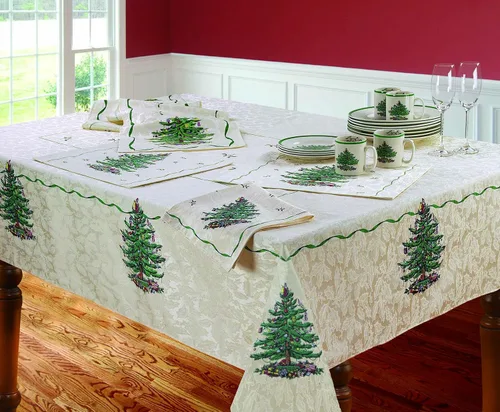Vista 2 de Spode - Camino de mesa, accesorios de cocina navideños, decoración navideña del hogar (Colección Árbol de Navidad Spode, 14" x 72")
