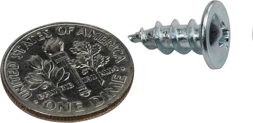 Vista 6 de Rok - Paquete de 100, tornillo de cabeza estándar, rosca Truss, número 8 x 1/2 pulgada, para trabajo en madera, MDF zinc