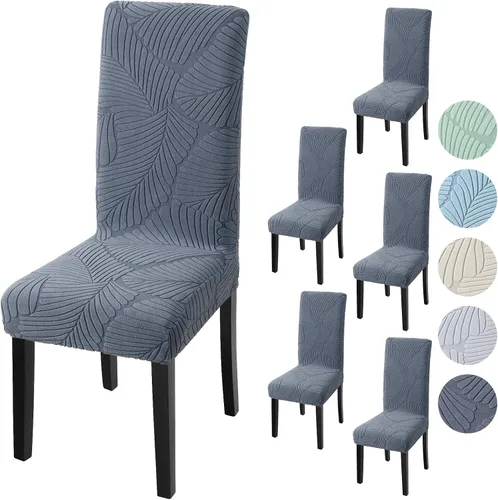 Vista 36 de Fuloon Paquete de 4 Fundas Protectoras para Asientos de Sillas de Comedor Super Ajustadas Elásticas Extraíbles Lavables Cortas para Hotel, Comedor
