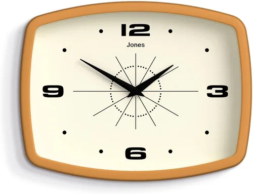 Vista 8 de JONES CLOCKS® Reloj de pared de película Reloj retro rectangular 10 Negro