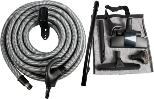 Vista 6 de Cen-Tec Systems 97305 Kit de accesorios de vacío central de bajo voltaje con manguera de control de interruptor, 30 pies, color negro