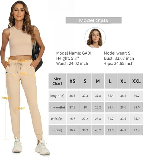 Vista 7 de Haowind - Pantalones deportivos para mujer con bolsillos y cintura elástica, cómodos pantalones de deportivos de descanso para deportes, gimnasio