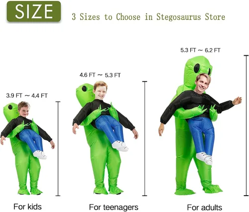 Vista 6 de Disfraz inflable de alienígena para Halloween disfraz de extraterrestre inflable para Halloween Pascua o Navidad