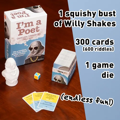 Vista 5 de I'm a Poet Rhyming Riddle Game - Divertido juego de cartas de palabras y adivinanzas para adolescentes y adultos, noche de juegos familiares y juego
