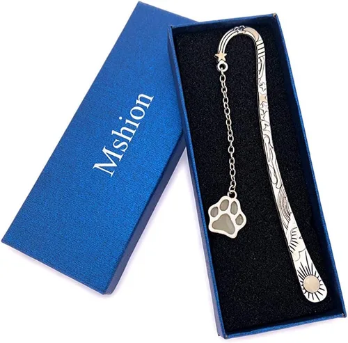 Vista 16 de Marcapáginas luminoso, marcadores de lectura retro que brillan en la oscuridad para mujeres, hombres y amantes, marcadores de libros con colgante