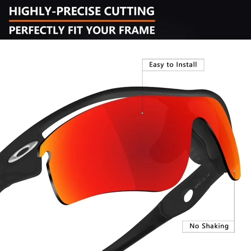 Vista 3 de Alphax Lentes polarizadas de repuesto para Oakley Radar PathRadar Path Asian Fit - Múltiples opciones