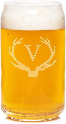 Vista 24 de Abby Smith Antler - Copa de cristal con grabado inicial