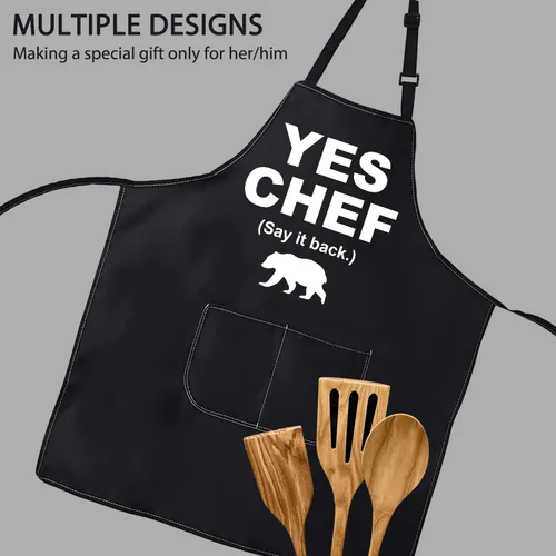Vista 3 de POFULL Delantal inspirado en programas de televisión, regalo para restaurante de chef cocinero