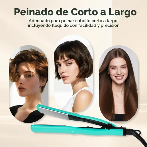 Vista 6 de Mini plancha plana de cerámica de 1 pulgada, enderezadora de pelo
