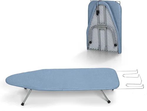 Vista 8 de Tabla de Planchar Pequeña Plegable, BlissBoard Tabla de Planchar de Mesa con Cubierta y Almohadilla, Marco de Metal Mesa de Planchar Mini de Negro
