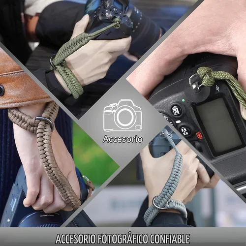Vista 6 de SUNYA Correa de muñeca para cámara para fotógrafos, correa de paracord de cuerda para cámara, correa de mano compatible para cámara réflex digital