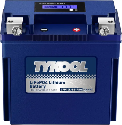Vista 19 de TYKOOL YTX4L-BS-Pro Batería de litio de alto rendimiento para motocicleta, 180CCA 12.8V 3Ah LiFePO4, batería para deportes de motor, con BMS