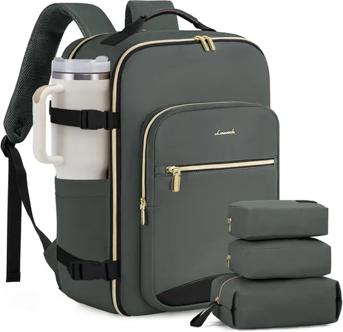 Vista 10 de LOVEVOOK Mochila de viaje para llevar a bordo, Mochilas de viaje