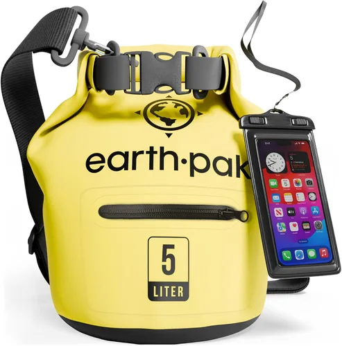 Vista 19 de Earth Pak Bolsa seca impermeable con bolsillo con cremallera, mochila impermeable para mantener el equipo seco