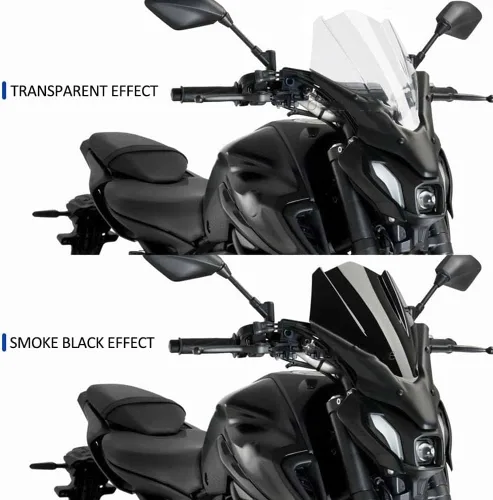 Vista 4 de GLoyer Motorcycle Windshield MT07 MT 07 mt07 Motorcycle Accessories Windscreen Windshield Deflector Protector Wind Screen Compatible with MT-07