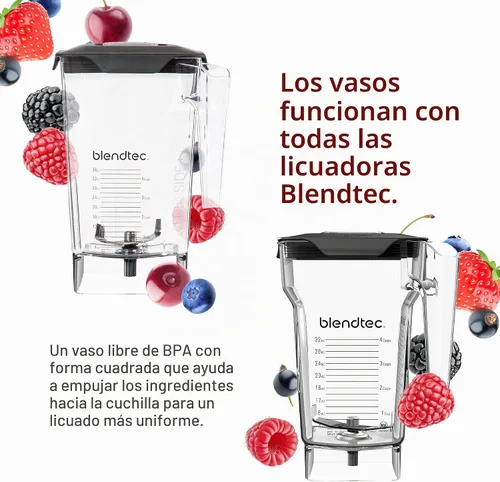 Vista 3 de Blendtec Licuadora Classic 570 y tarro de licuadora WildSide+ de 90 oz - Batidora de cocina - Negro