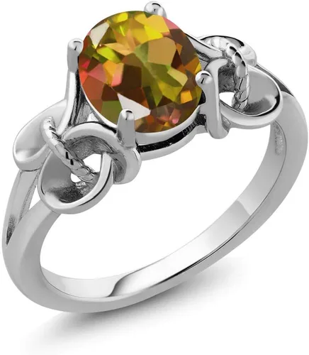 Vista 14 de Gem Stone King Anillo de compromiso ovalado con piedra natal para mujer, plata de ley 925, ovalado de 0.354 x 0.276 in, anillo de compromiso