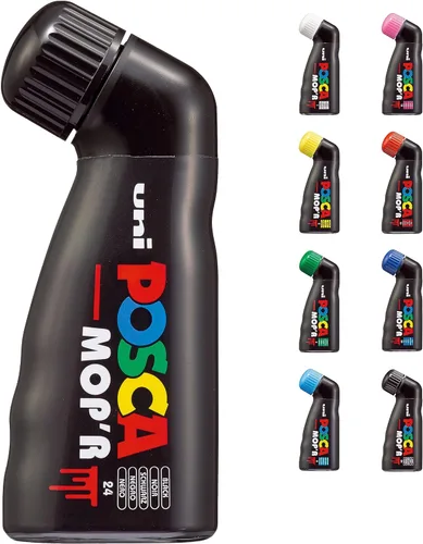 Vista 8 de Uni® POSCA MOP'R PCM-22 - Rotuladores de pintura a base de agua, punta redonda (3.0-19.0mm), colores surtidos, pack de 8 Multilcolor
