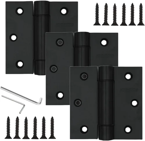 Vista 9 de Bisagras de acero inoxidable de cierre automático de 3.5 pulgadas, 3-1/2 pulgadas x 3 1/2 pulgadas, resorte resistente cargado automático ajustable