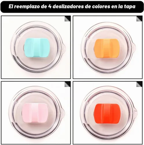 Vista 6 de 2 tapas magnéticas para vaso de 20 onzas con 4 deslizadores magnéticos, tapas de repuesto para vaso, a prueba de derrames, se adapta a YETI Rambler