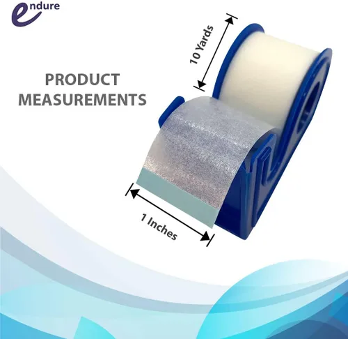 Vista 6 de Endure - Cinta de papel quirúrgico hipoalergénica con dispensador, paquete de 6 cintas + 6 dispensadores, cinta adhesiva fuerte y transpirable