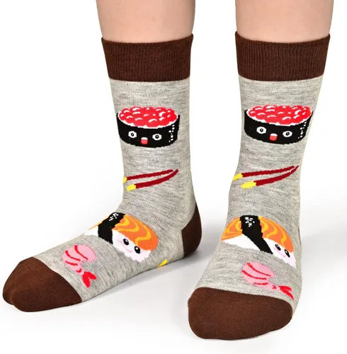 Vista 5 de Dsia Zamur Calcetines para niños y niñas, paquete de 4 a 6 unidades + caja de regalo, novedosos calcetines de pantorrilla coloridos para niños de 2