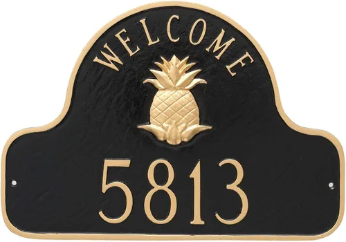 Vista 6 de Montague - Placa de metal con diseño de piña, 11 x 16 pulgadas, cobre antiguo/cobre