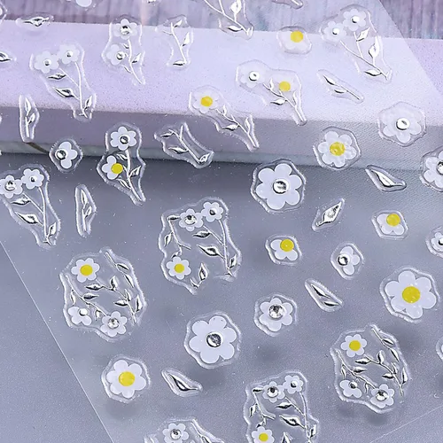 Vista 55 de 5 hojas de calcomanías de arte de uñas de mariposa, 3D coloridas mariposas, suministros de arte de uñas, mariposas, flores, calcomanías Con