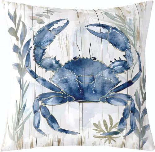 Vista 14 de Erosebridal Funda de almohada con diseño de tiburón de 16 x 16 pulgadas, diseño de vida oceánica, para niños y niñas, color verde azulado, acuarela