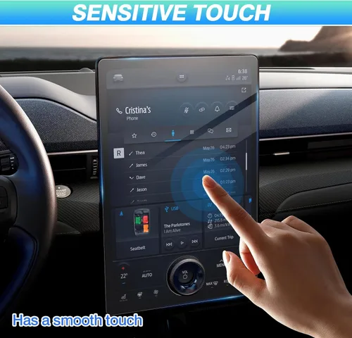 Vista 6 de Autorder 2 protectores de pantalla para Ford Mustang Mach-E Mach E 2021-2025 2026, accesorios de navegación de 15.5 pulgadas y película protectora