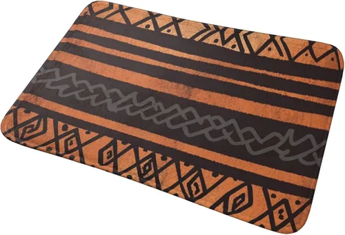 Vista 9 de Tapete de tela de barro africano con estampado tribal para puerta delantera, tapete de baño absorbente antideslizante para interiores, para entrada